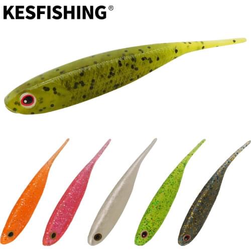 KESFISHING 3D Eye Fishing lures Soft Plastic Bait Lifelike I Glossy Shad 10pcs 70mm 2.8g Carp Wobblers