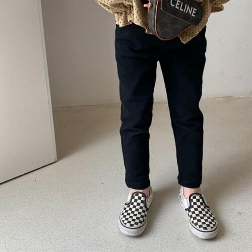 2021 Korea style girls boys denim pants autumn fashion kids long jeans pants 2-8 years