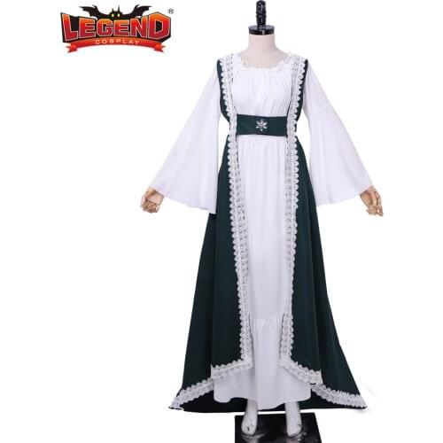 Cosplay legend Regency Green Open Robe Historical Dress Napoleonic Open Robe H001
