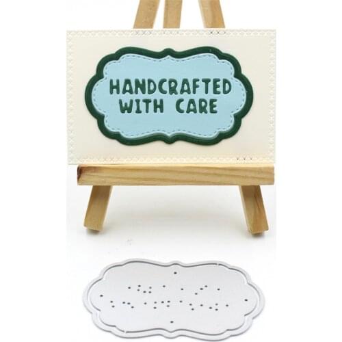 KSCRAFT Handcrafted With Care Label Metal Cutting Dies Stencils for DIY Scrapbooking/photo album Decorative Embossing DIY Cards