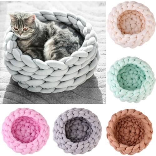 Kennel Puppy Mat Pet Bed Warm Fleece Dog Bed Round Pet Lounger Cushion For Small Medium Large Dogs Cat Winter Dog