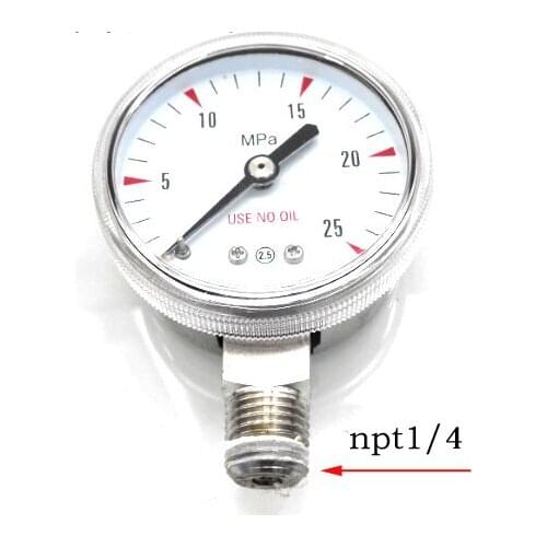 Stainless steel pressure gauge pressure reducer head stainless steel npt1/4 pressure gauge 316b head