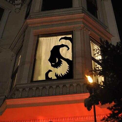 Halloween Octopus Window Stickers Party Decoration Festival Wall Sticker Haunted House Decor Cartoon Horrible Plane Stickers A5