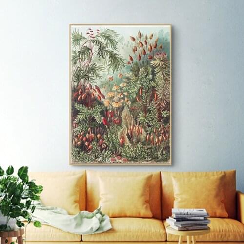 Wall Art Biology Posters Palm Tree Prints Vintage Hummingbird Botanical Tropical Canvas Painting Pictures Decor