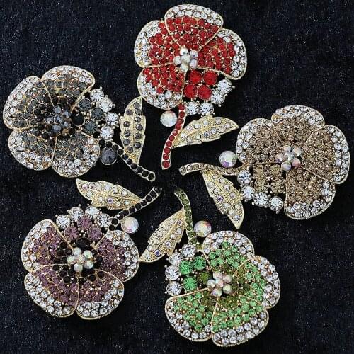 New fashion love sunflower brooches pins high quality crystal accessory 45*68mm gold-color fashion scarf clothes jewelry B1230