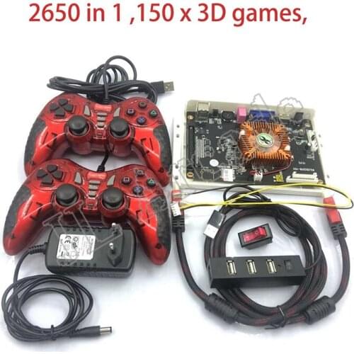 Newest 3D Pandoras Key 150 x 3D Arcade Console 2650 in 1 USB controller 12V power HDMI cable,Ignition Switch