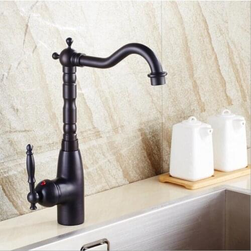 New Arrival hot and cold single lever hot and cold kitchen faucet Swivel Black Oil Brushed Kitchen mixer Water tap sink faucet