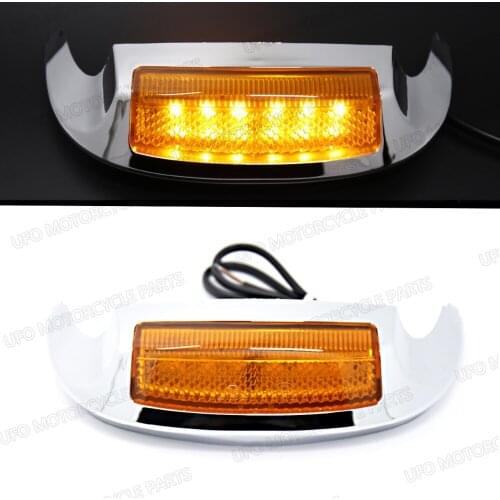 New Front LED Fender Tip Light Oranged Lens for Harley Road King 14-17