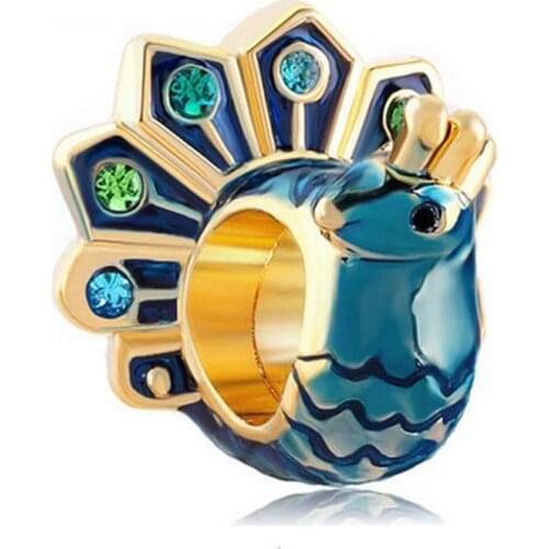 Wholesale 10 Pieces Feminine Jewelry, DIY Beads, Magpie, Peacock, Penguin, Feather Amulet Beads