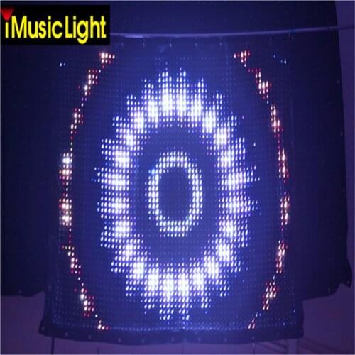 P3cm led video curtain 2mx4m indoor flexible led soft dj club backdrop concert stage wedding decoration with flycase