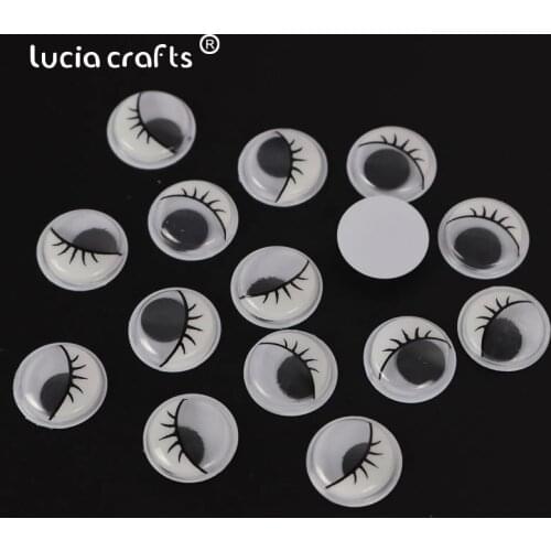 Lucia crafts 10mm/15mm Black White Plastic Googly Eyes With Eyelash DIY Art For Dolls/Toys 48pcs/200pcs K0916