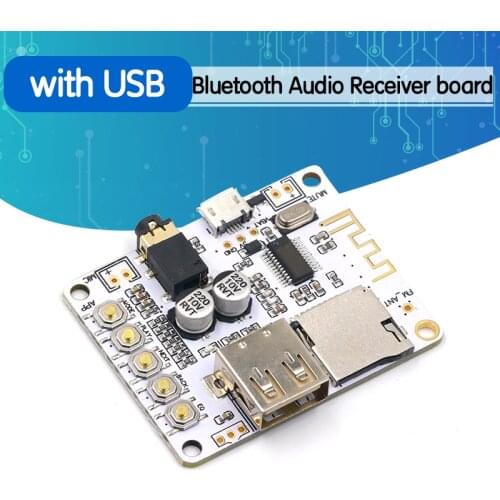 Bluetooth Audio Receiver board with USB TF card Slot decoding playback preamp output A7-004 5V 2.1 Wireless Stereo Music Module