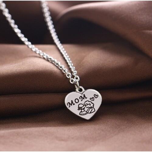 Mothers Day Gifts Mom Mum Mommy Heart Pendant Necklaces Chains Birthday Party Christmas Xmas Charms Women Jewelry Family Love