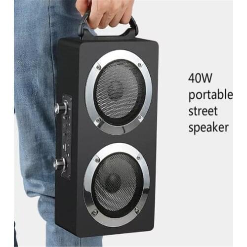 Portable Wooden Speaker Bluetooth Speaker Wireless Music System Speaker High Power Subwoofer Computer Speaker Radio Microphone