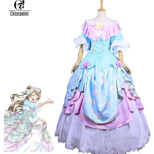 ROLECOS Anime Lovelive Minami Kotori Dancing Party Dresses Court Full Dress Uniform Outfit Cosplay Costume Lovely Full Set