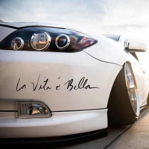 S51901# Various Sizes/Colors Car Stickers Vinyl Decal La Vita e Bella Motorcycle Decorative Accessories Creative