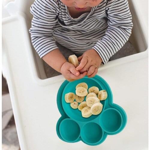 Silicone Suction Plate For Infant Colorful Divided Infant And Toddler Dinner Safe Non-Toxic And BPA-Free Children’s Dish