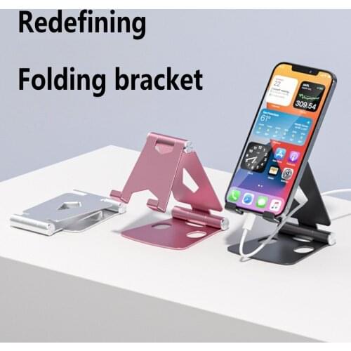 Foldable Desktop Aluminum Alloy Phone Holder Aluminum Alloy Lazy Bracket Creative Stand For Mobile Phone And Tablet High Quality