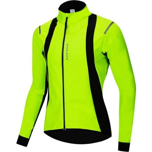 WOSAWE Winter Soft shell Thermal Cycling Jacket Winter Warm Up Bicycle Clothing Windproof Waterproof Sports Coat MTB Bike Jersey