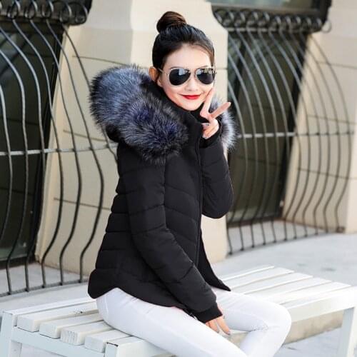 2020 New Winter Jacket Women Parkas Real fur collar Thick Down Cotton Padded Parka Female Jacket Short Coat Slim Warm Outwear