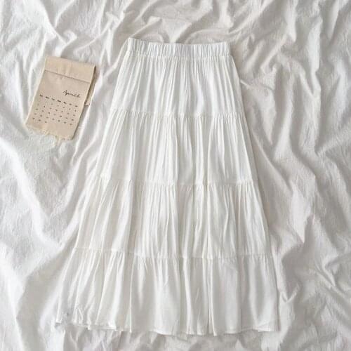 Spring, summer and autumn new womens Harajuku kawaii pure color top womens fashion casual sexy skirts wavy folds female OL