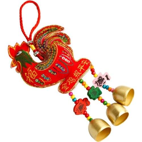 1Pc Car Pendant Rooster Fish Metal Bell Wind Chimes Sachet Pendant Mascot Car Rearview Hanging Decoration Accessories Gifts
