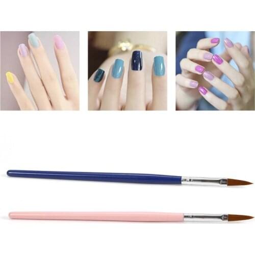 1pcs Wood Handle Nail Art Brush Pens UV Gel Nail Polish Painting Drawing Brushes set Manicure Tools Set Kit For Nail Art