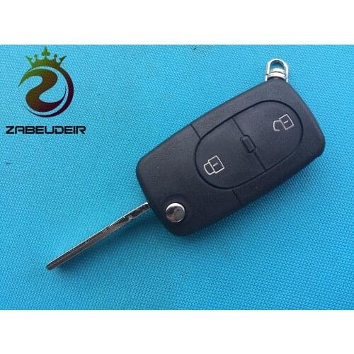 10pcs/lot of New Replacement Flip blank cover Case For VW 2 button remote folding key shell blank uncut blade 1616 no logo