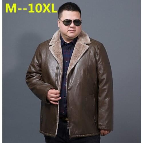 10XL 9XL 8XL 6X Winter Men Geniune Leather Jacket Male Lapel Cashmere Coat Men Sheepskin Warm Jacket Male Brand Top Quality Coat