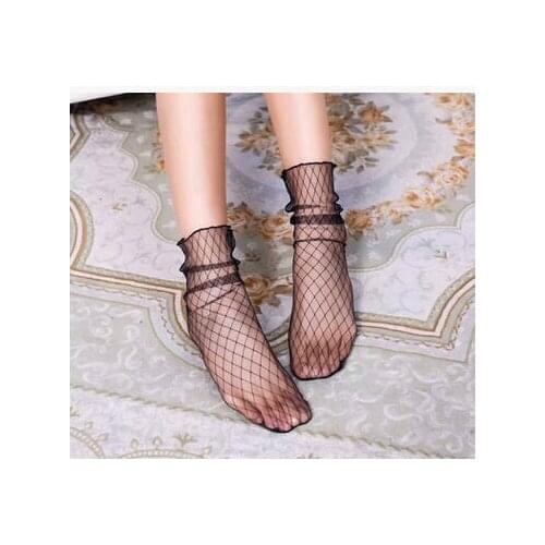 120pairs/lot fedex fast korean style woman sheer socks lady casual summer glass dot star net socks free size