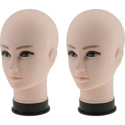 2Pcs 22'' Mans Hair Mannequin Wigs Display Manikin Head for Toupee Eye Glasses