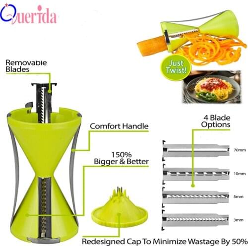 2 pc/set Vegetable slicer Spiral Slicer Cutter Vegetable Spiralizer Grater Spiralizer for Carrot Cucumber the goods for kitchen