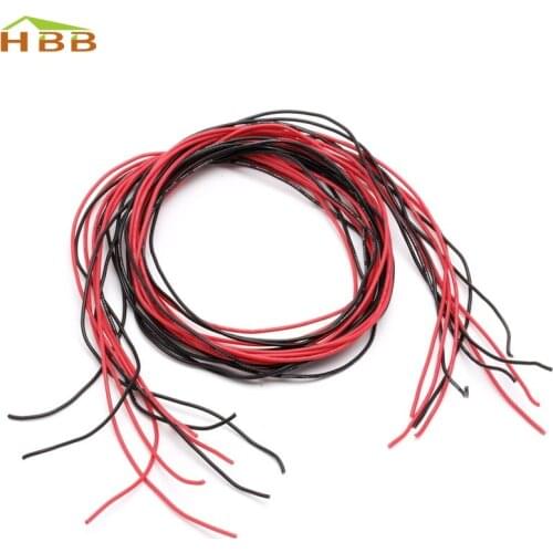 24AWG Silicone Gauge Flexible Stranded Wire Copper Cable 10 Feet Fr RC Black Red 1.5m Black Wire and 1.5m Red Wire #046