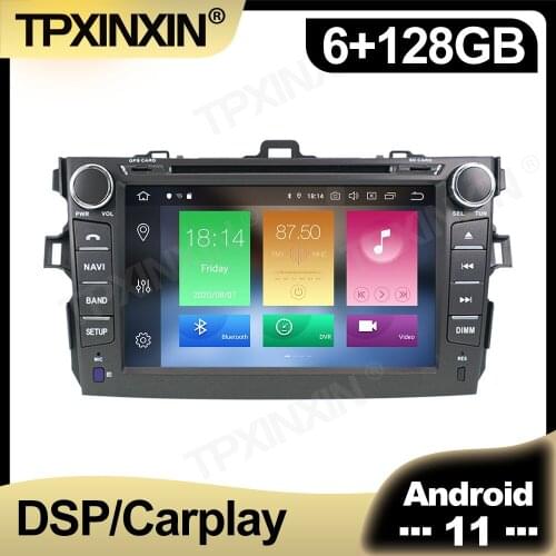 128GB Android 11.0 For Toyota Corolla 2007 - 2013 Car Radio Multimedia AutoRadio DVD Player Navigation Stereo HeadUnit GPS 2 din