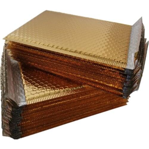 50/30/10/5PCS Gold Plating Paper Bubble Envelopes Bags Mailers Padded Shipping Envelope Bubble Mailing Bag Different Quantity