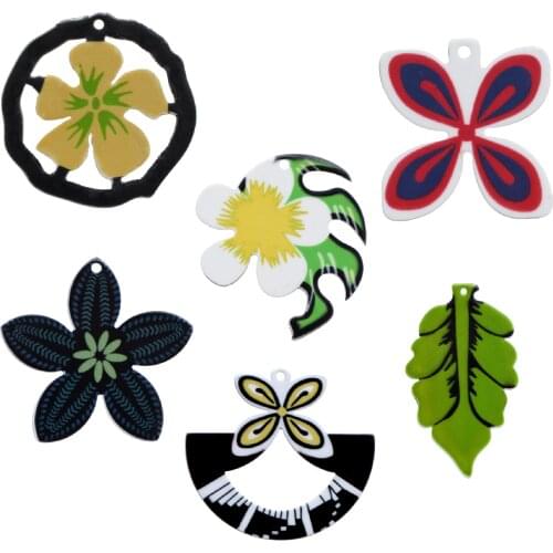 Acrylic Earrings Jewelry Accessories With Hole Flatback For Hair Bows Custom Planar Resin Designs Crafts DIY Earrings,c19269