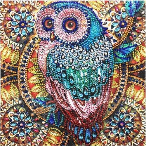 Owl 5D Special Shaped Diamond Painting Embroidery Needlework Rhinestone Crystal Cross Craft Stitch Kit DIY 11UA