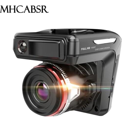 Car Dvr Dash Cam Detector Video Recorder 2 in 1 HD 1080P 140 Degree Angle Russian English Language Dash Cam Video Recorder