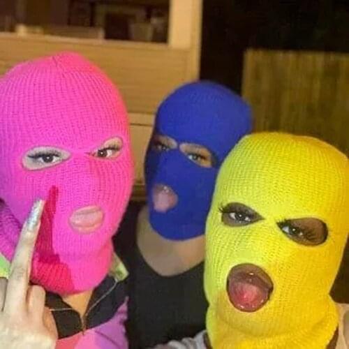 3 Holes Balaclava Army Tactical CS Windproof Knit Beanies Bonnet Winter Warm Unisex Caps Full Face Cover Ski Mask Hat