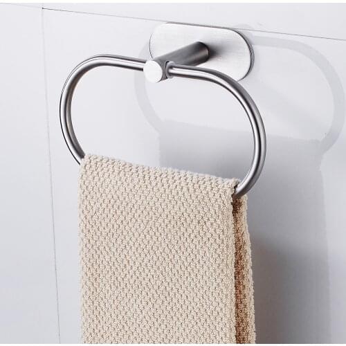 Bath Wall Mounted Chrome Towel Ring Hand Rack Roll Rail Towel Holder Toilet Furnitures Bathroom Hardware