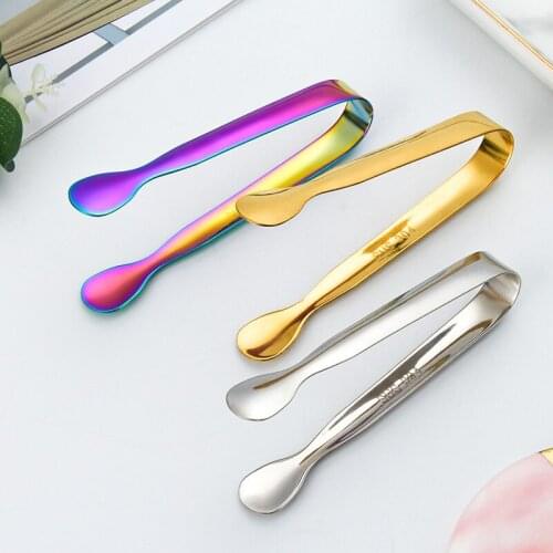 Ice Cube Clip Stainless Steel Sugar Candy Clips Bar Kitchen Accessories Mini Metal Kitchen Food Serving Tongs Clip 10.8 x 1.6 CM