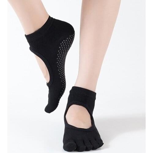 Fashion Five Toe Backless Socks Slippers Womens Non-slip Womens Short Socks Invisibility For Solid Color Socks