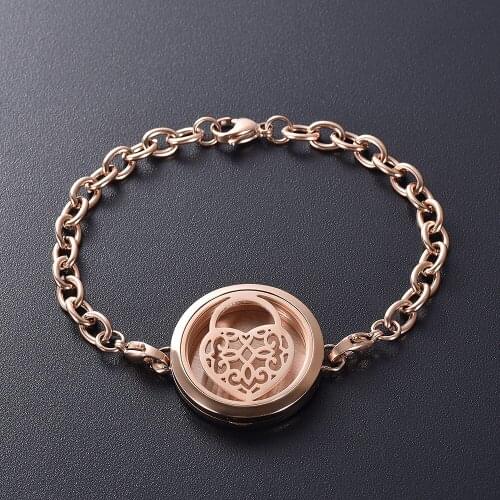 IJL3077 Stainless Steel Apple Shape Basket Aromatherapy Essential Oils Diffuser Perfume Free12 Pads Keepsake Bracelet