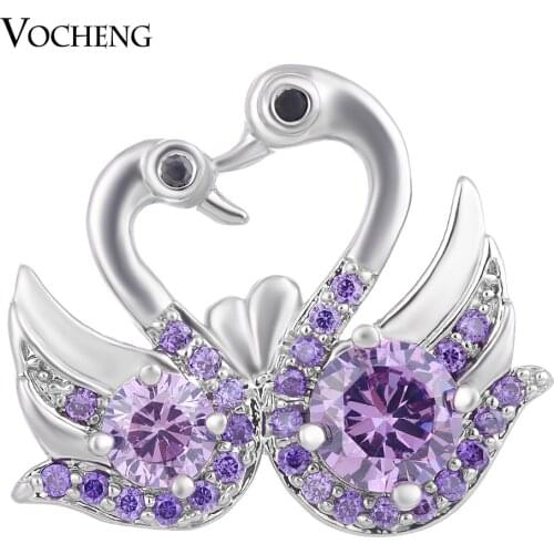 Swan Vocheng Ginger Snap CZ Stone 18mm 4 Colors Copper Material Love Animal Vn-1408