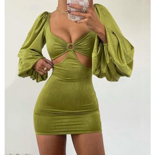 Summer Bodycon Dress Women Party Dress 2021 New White Sexy Dress Cut Out Stretchy Dress V Neck Celebrity Evening Club Dress