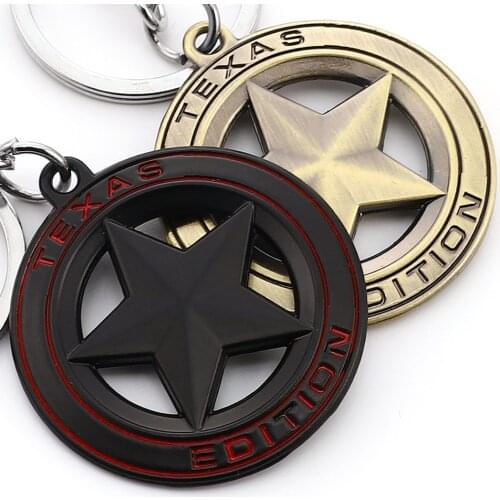 TEXAS EDITION Metal Star Logo Emblem Car Keychain 194 Keyring Key Ring for Jeep Wrangler Renegade Liberty Grand Cherokee Styling