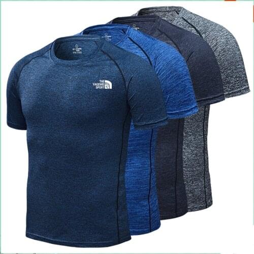 Male T-shirt Summer Sports Short-Sleeved Fast Drying Training Breathable Compression Jogging Gym Fitness Women Couples Tracksuit