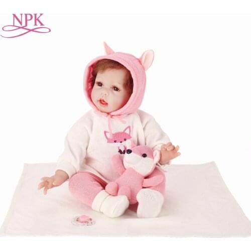 NPK 55cm Soft Silicone Reborn Dolls Baby Realistic Doll Reborn 22 Inch soft cloth body Boneca BeBes Reborn Doll For Girls