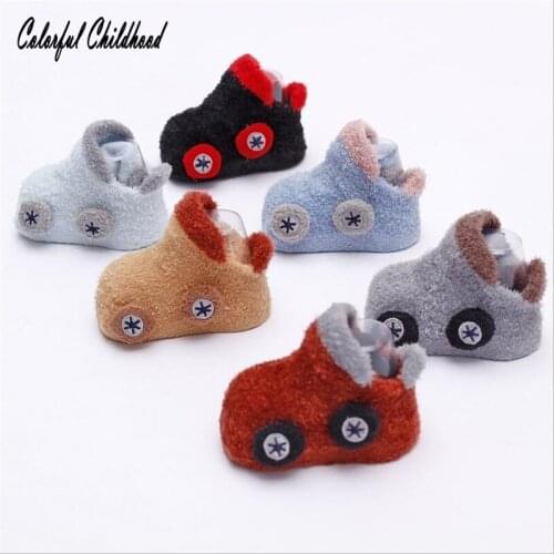New Soft Cotton Boys Girls Socks Cute Cartoon Car Design Kids terry Socks For Baby Boy Girl Anti Slip Shoes Socks 0-4T