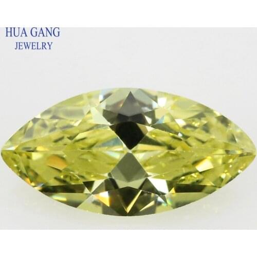 Olive Marquise Shape 5A Brilliant Cut CZ Stone Synthetic Gems Yellow Cubic Zirconia For Jewelry Wholesale Size 1.5x3~10x20mm